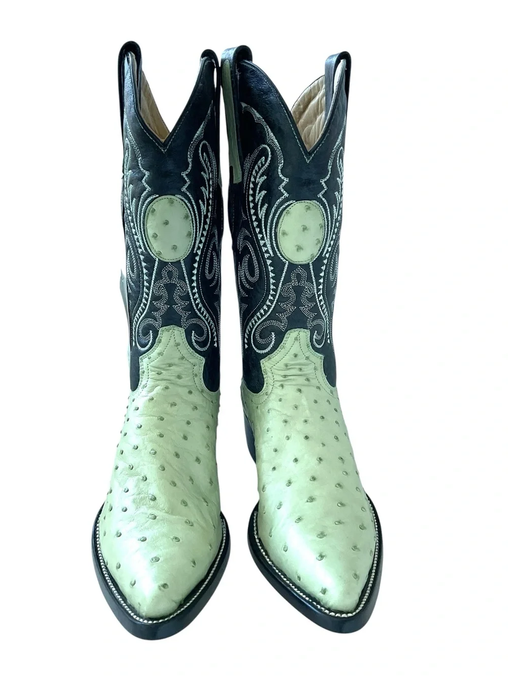 Cuadra NWT Genuine Ostrich Leather Western Cowboy Boots Women’s 7 Green - Picture 2 of 10